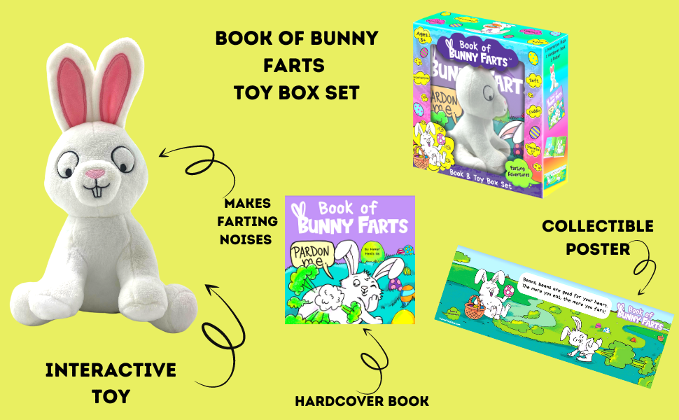 Book of Bunny Farts Interactive Toy and Book Box Set